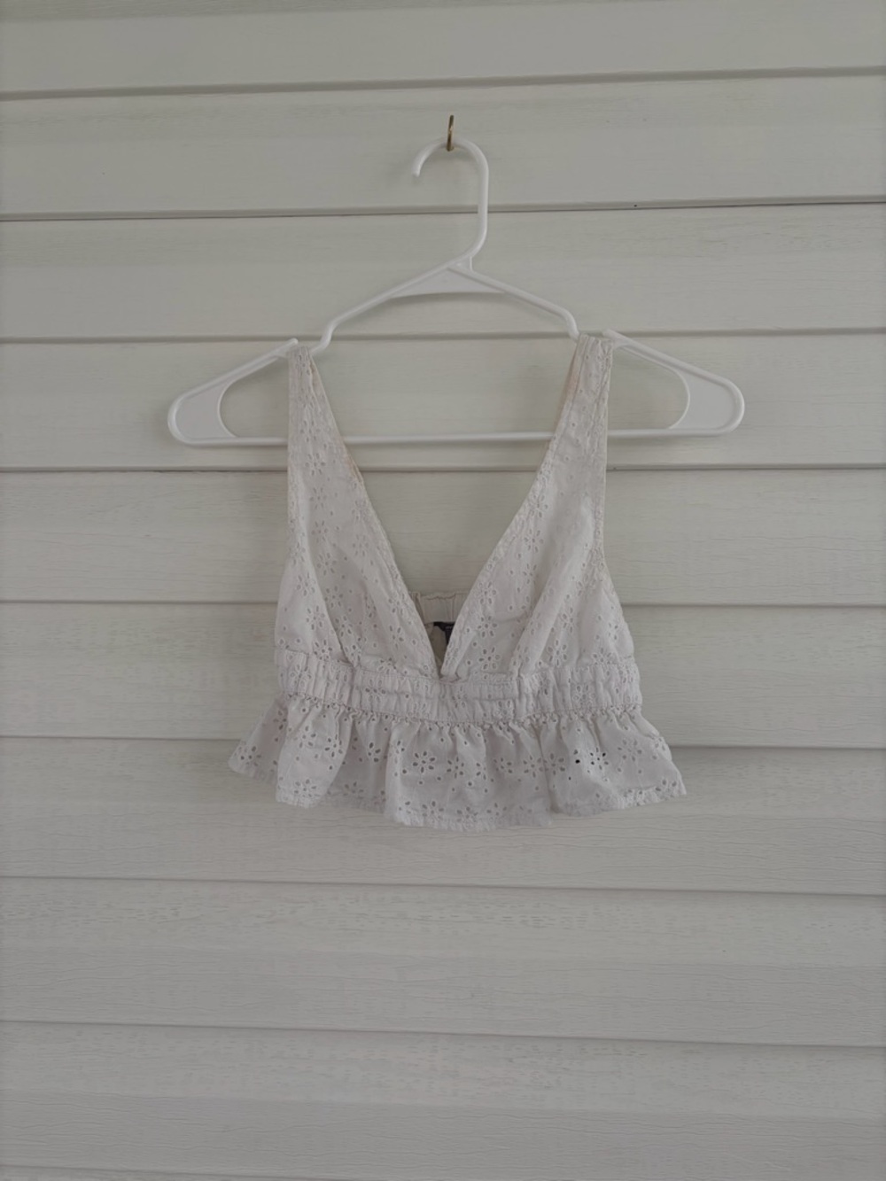 White Eyelet Ruffle Crop Top | Cottagecore Boho Summer